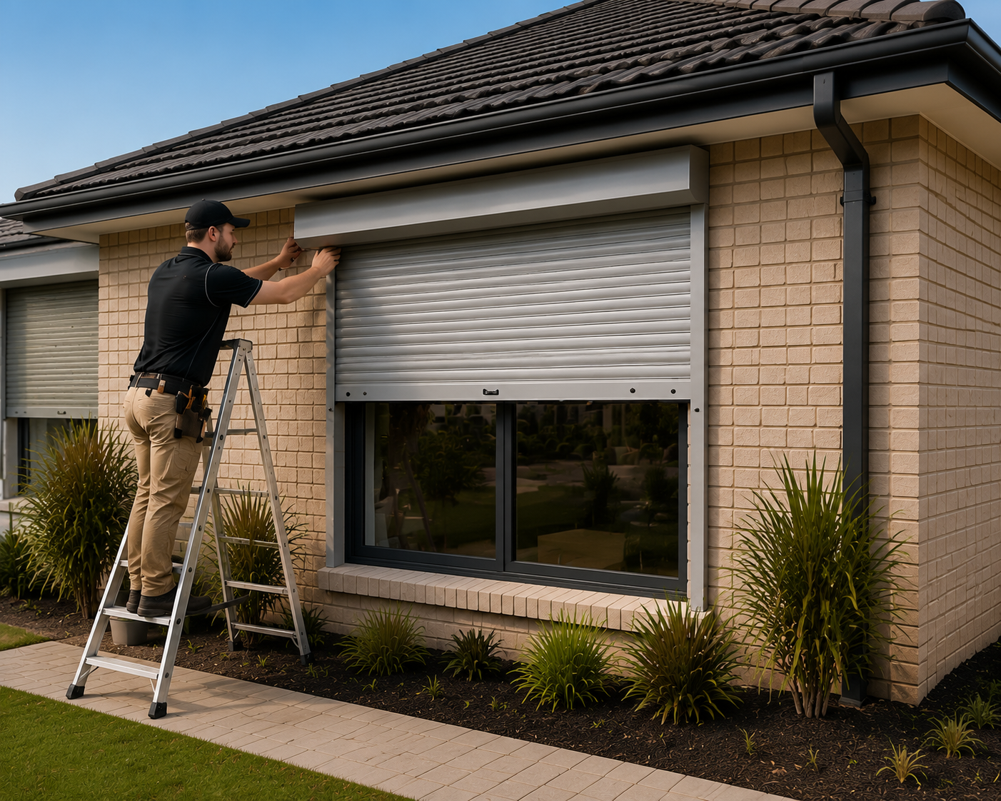 Existing Perth home upgraded with roller shutters during renovation