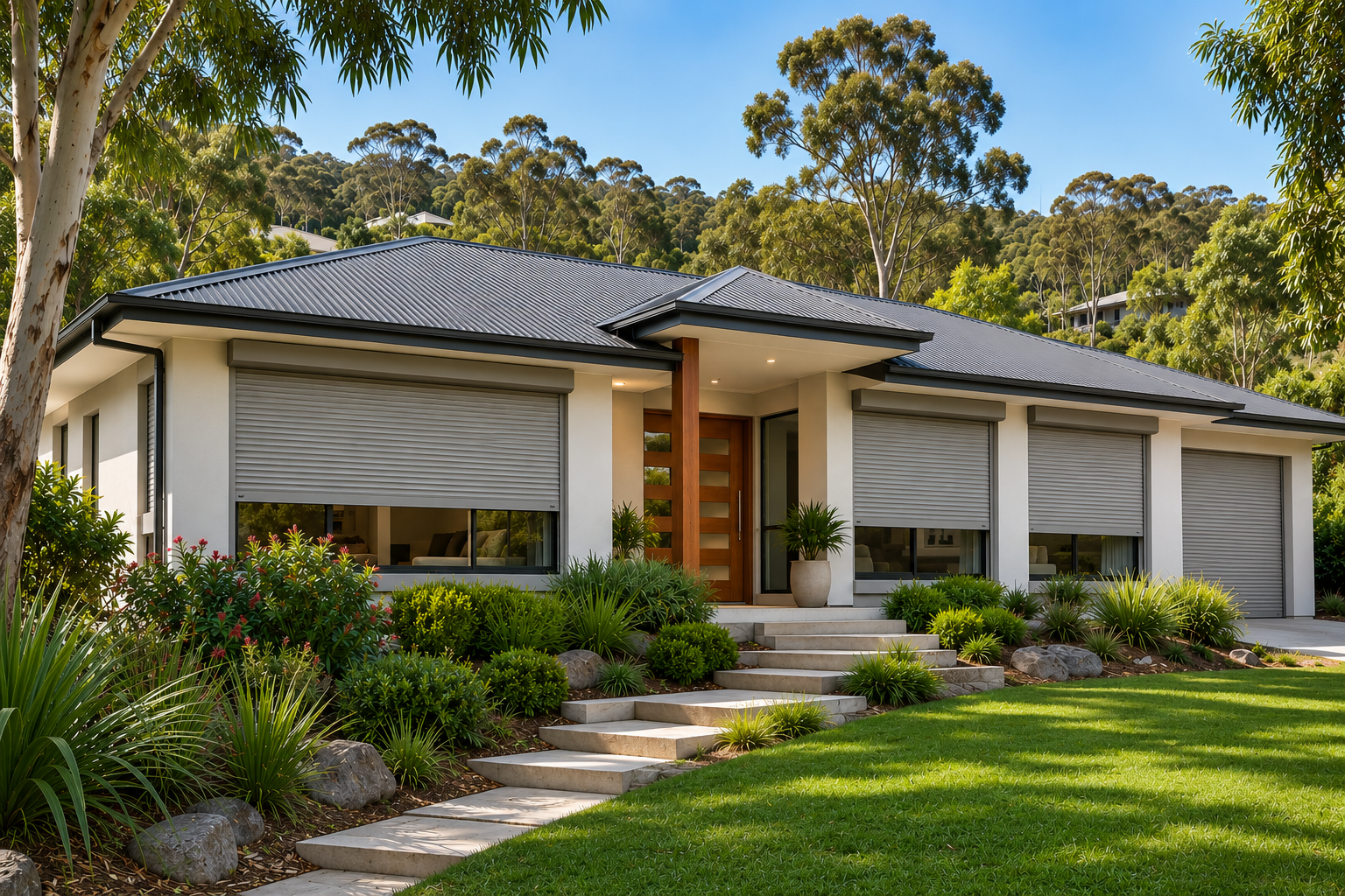 Roller shutters installed on a Kalamunda home in the Perth Hills, WA