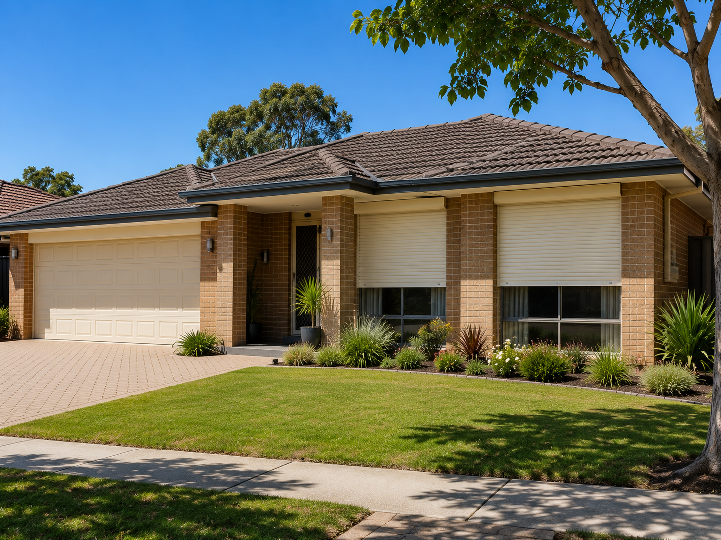 Rostrata-era Willetton home with roller shutters on wider windows