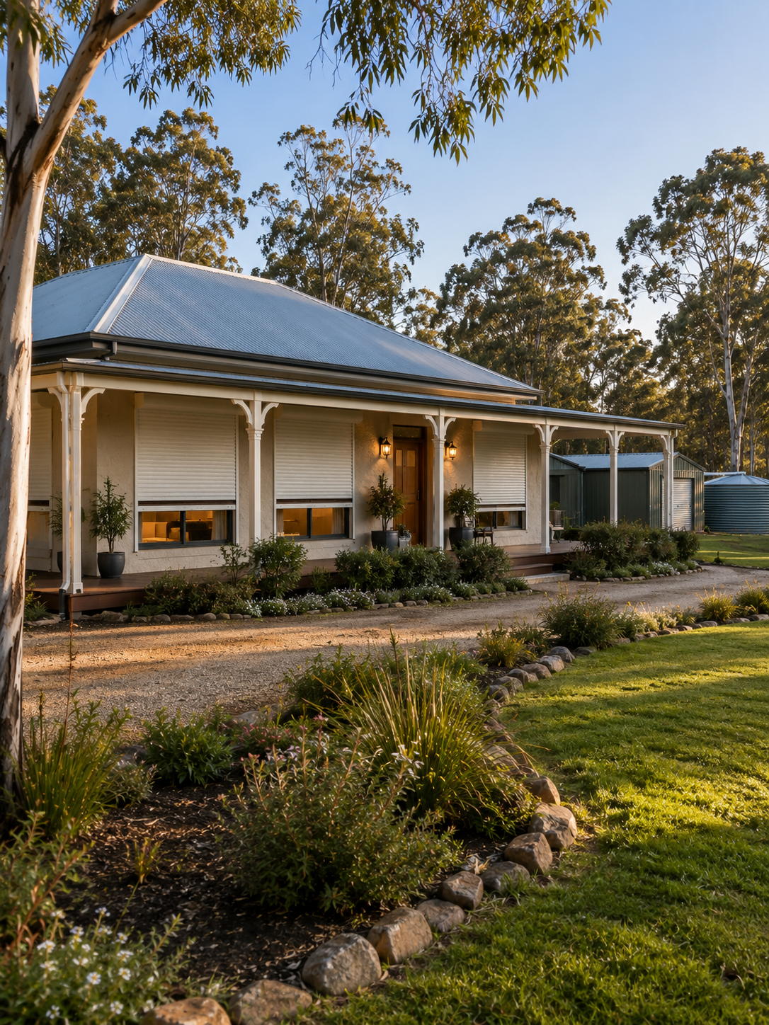 Semi-rural Mundaring lifestyle property with roller shutters, verandah and bushland surroundings