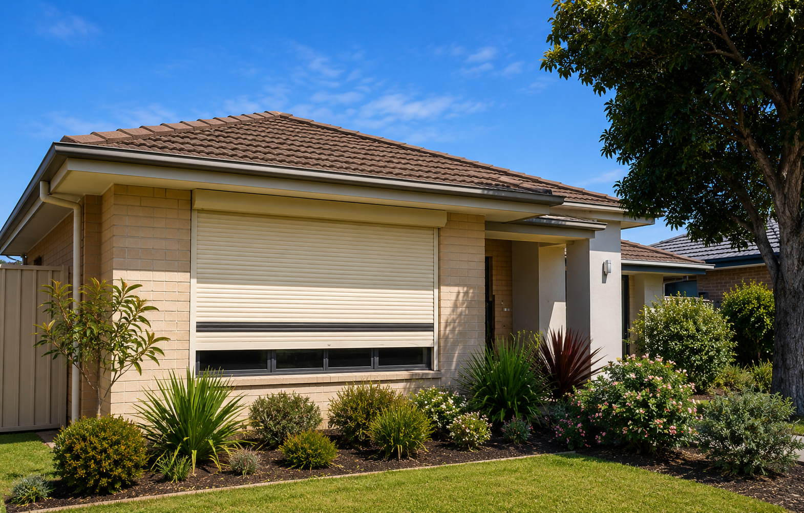 Roller shutter fitted to a suburban home in the City of Kwinana, Perth, WA