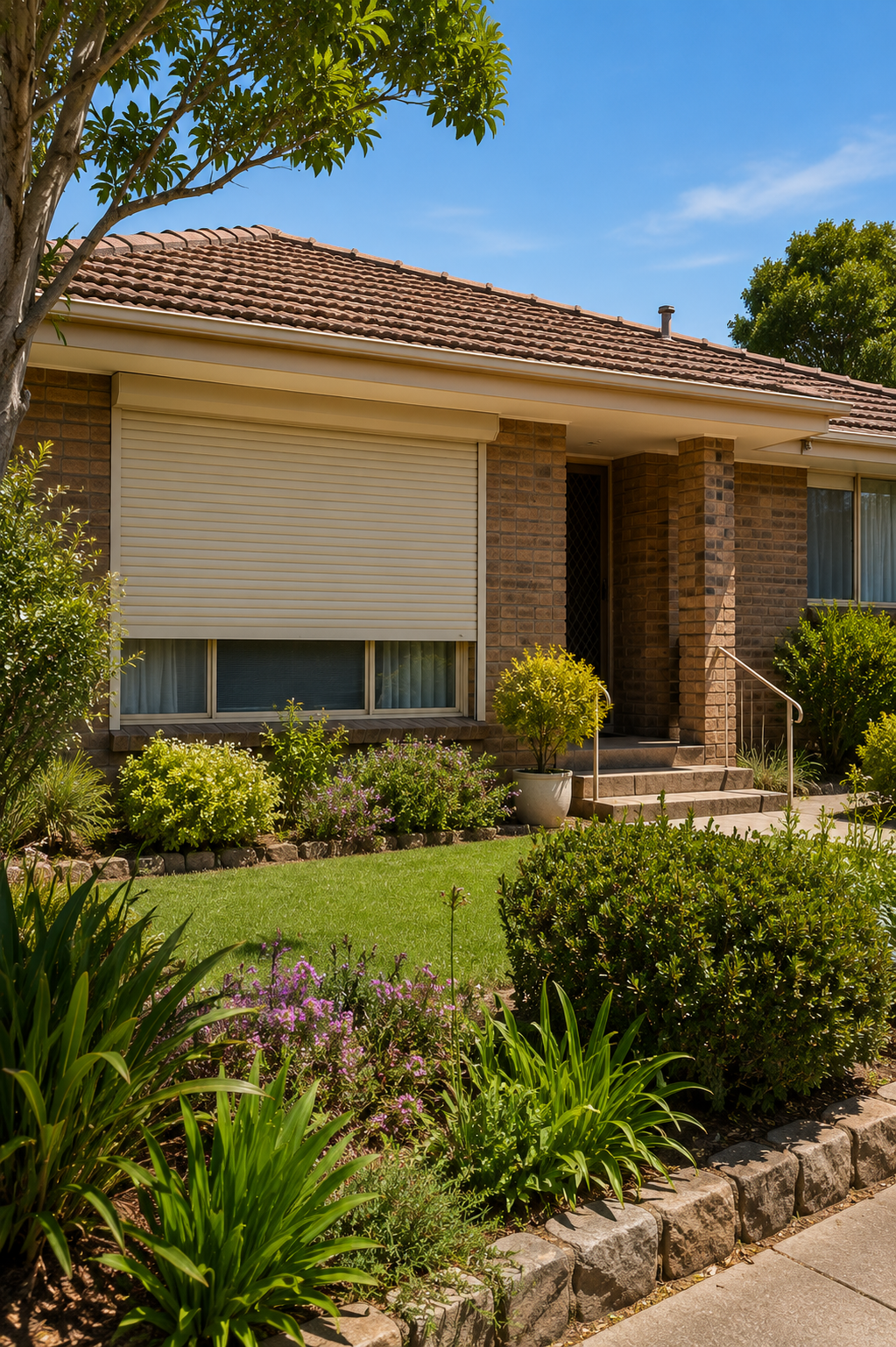 Established heritage-influenced riverside home in the City of Melville with a roller shutter fitted