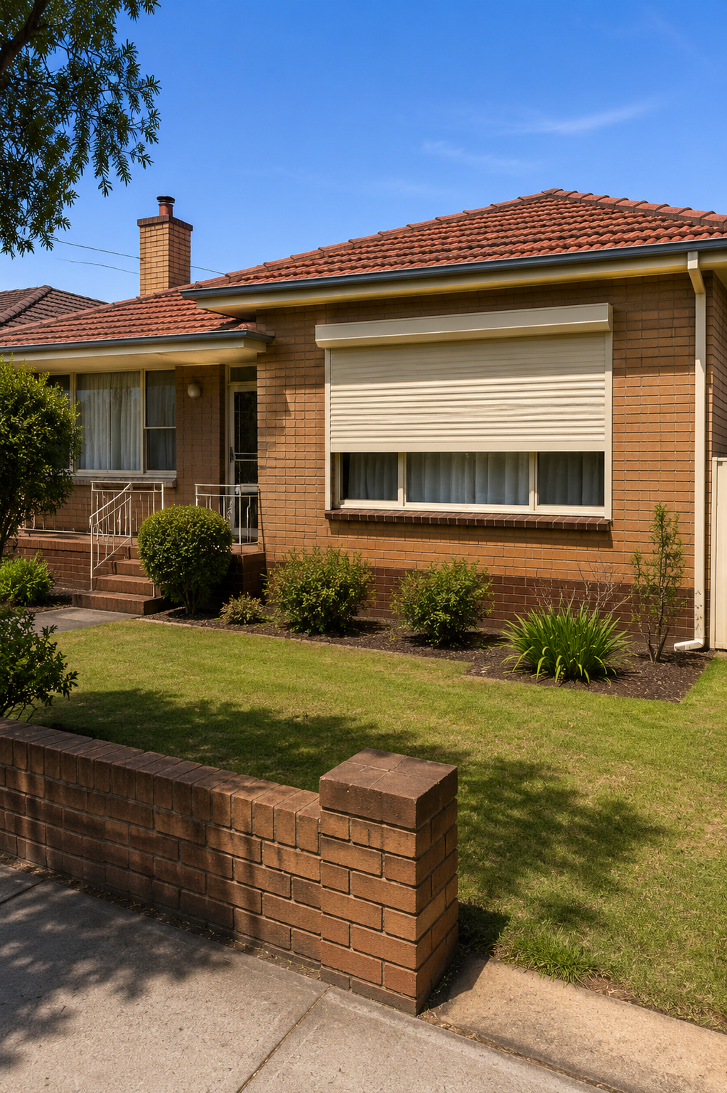 Established mid-century brick-and-tile home in the Town of Victoria Park with a roller shutter fitted