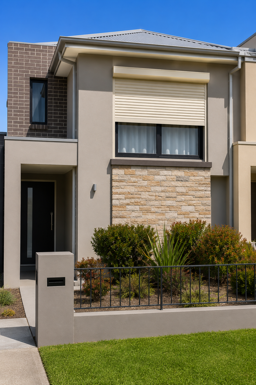 Contemporary home near the Victoria Park train station precinct with a roller shutter fitted