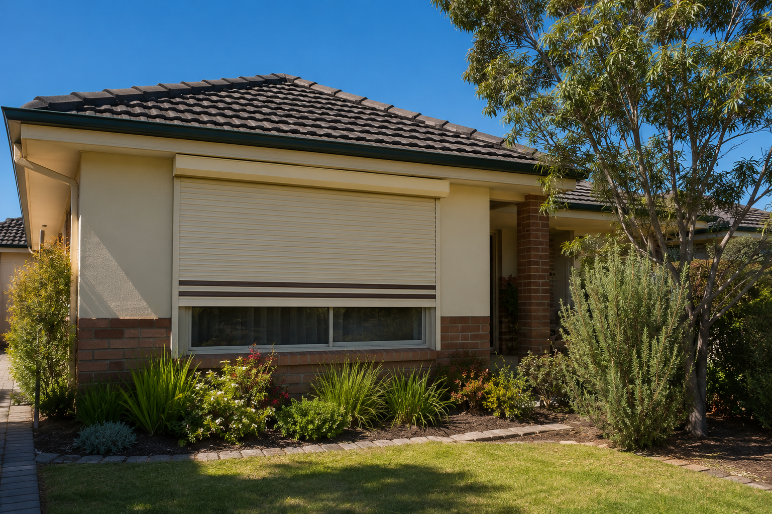 Roller shutter fitted to a suburban home in the City of Bayswater, Perth, WA