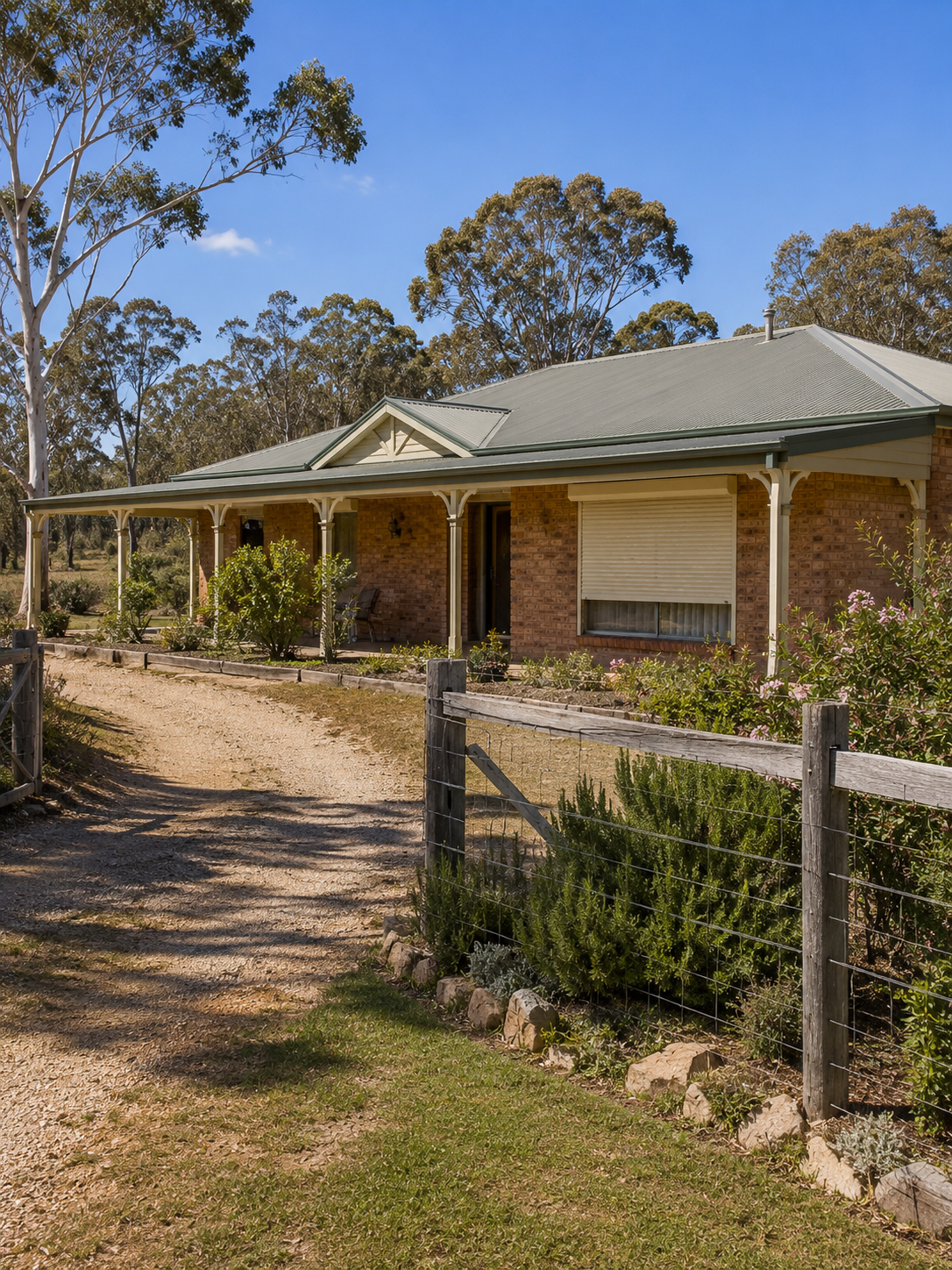 Rural homestead-style home on a Serpentine lifestyle block with a roller shutter fitted