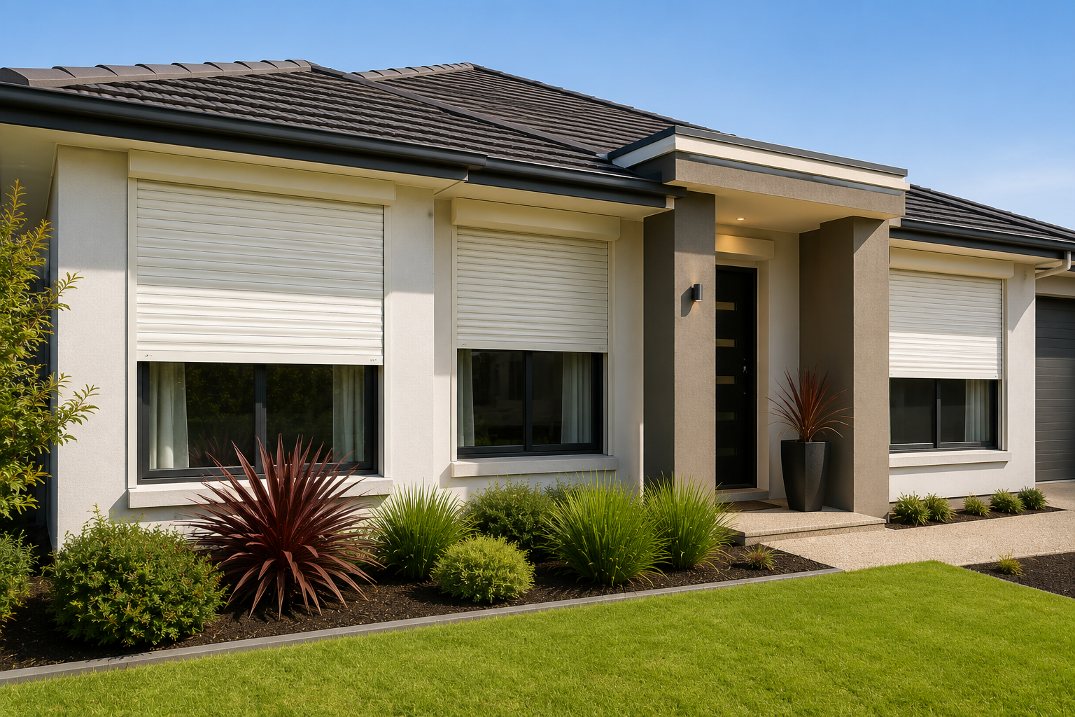 Residential roller shutters installed on a Perth WA home.