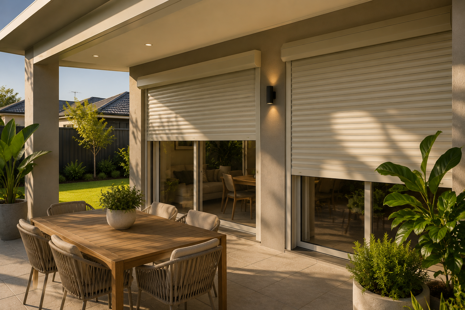 Comfortable Perth residential living environment with roller shutters.