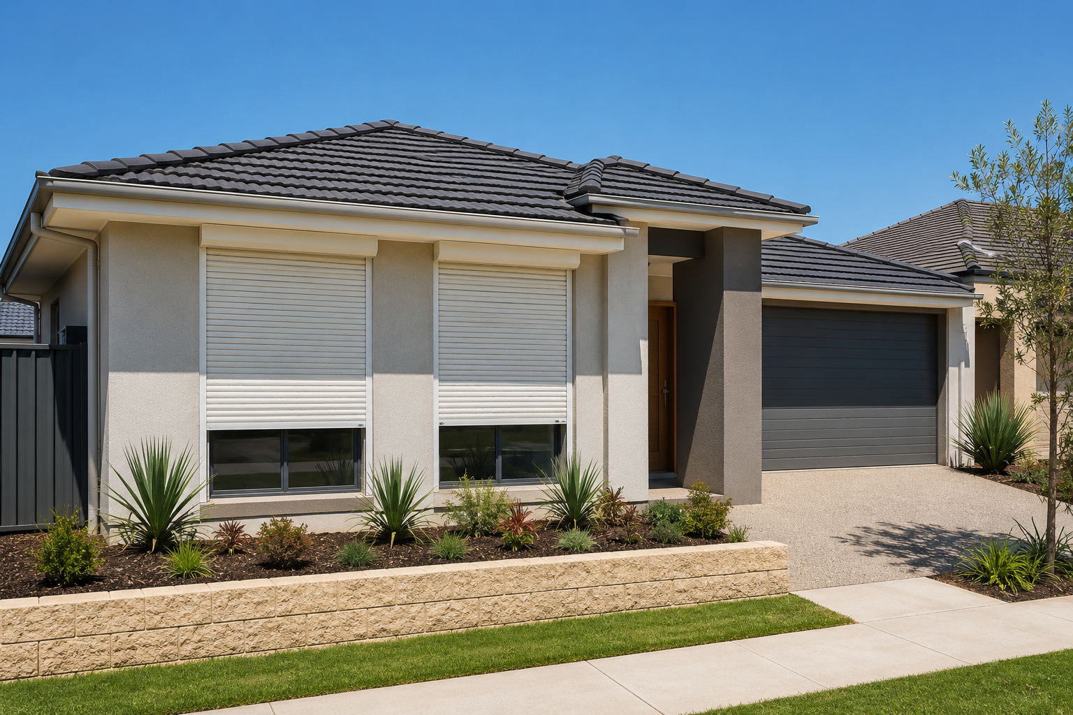 Roller shutters installed on a Perth residential home.