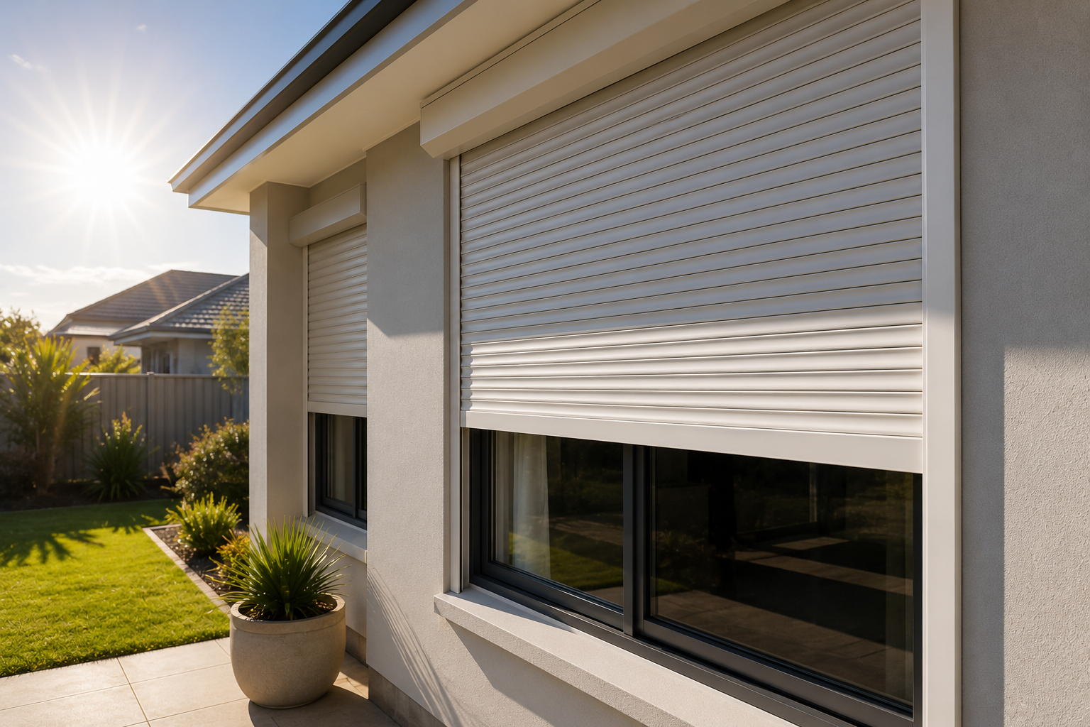 Roller shutters helping improve comfort and sunlight control in a Perth home.