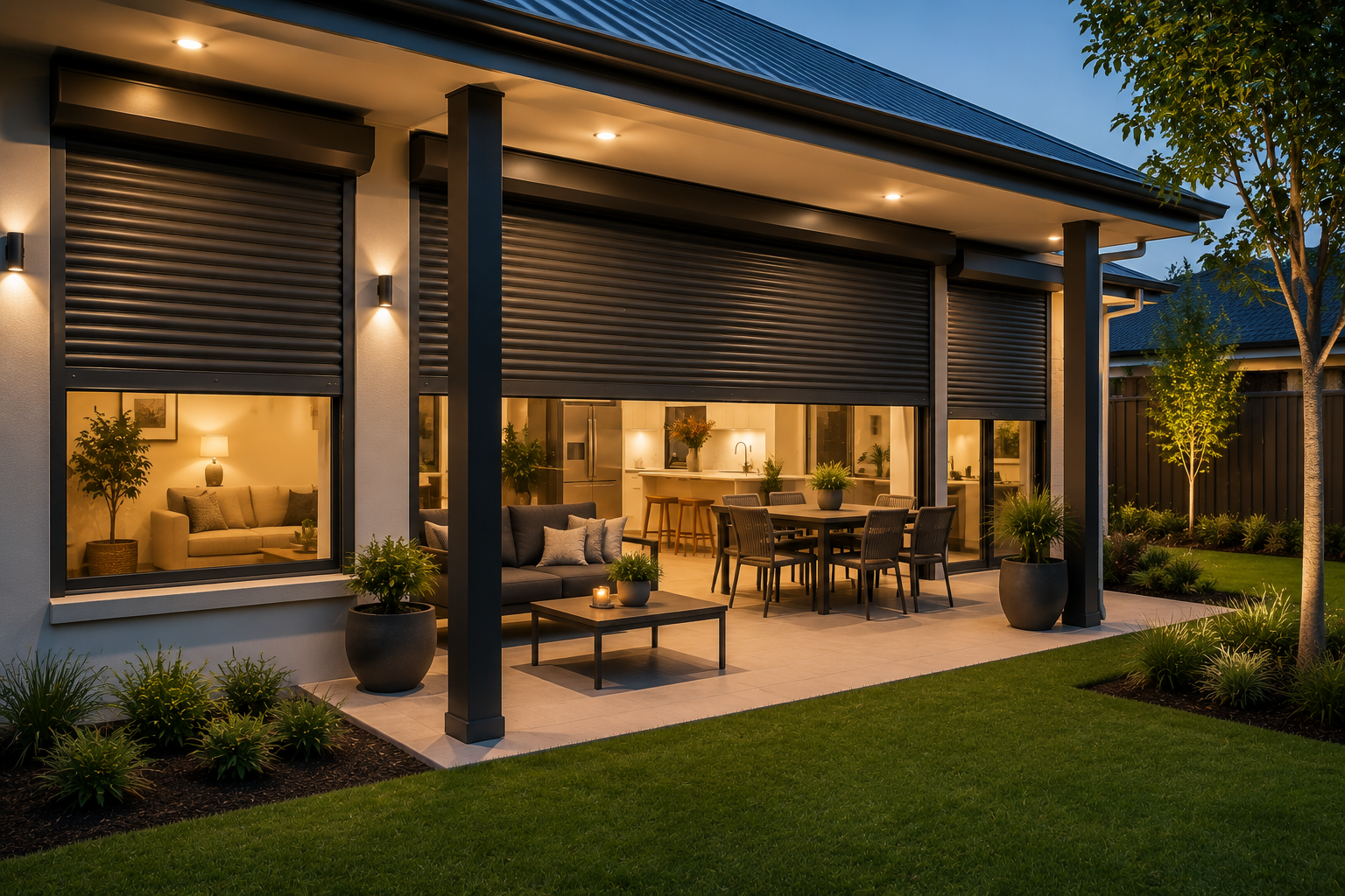 Roller shutters installed on a Perth residential home.