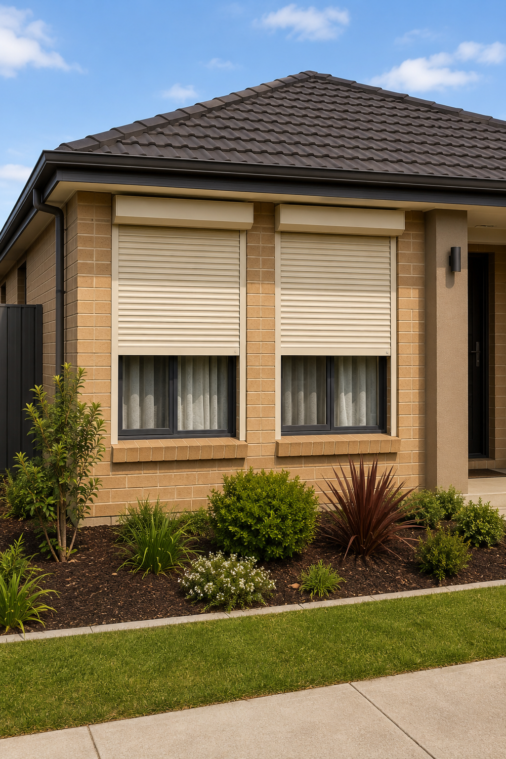 Residential roller shutters installed on a Perth home for security and privacy considerations.