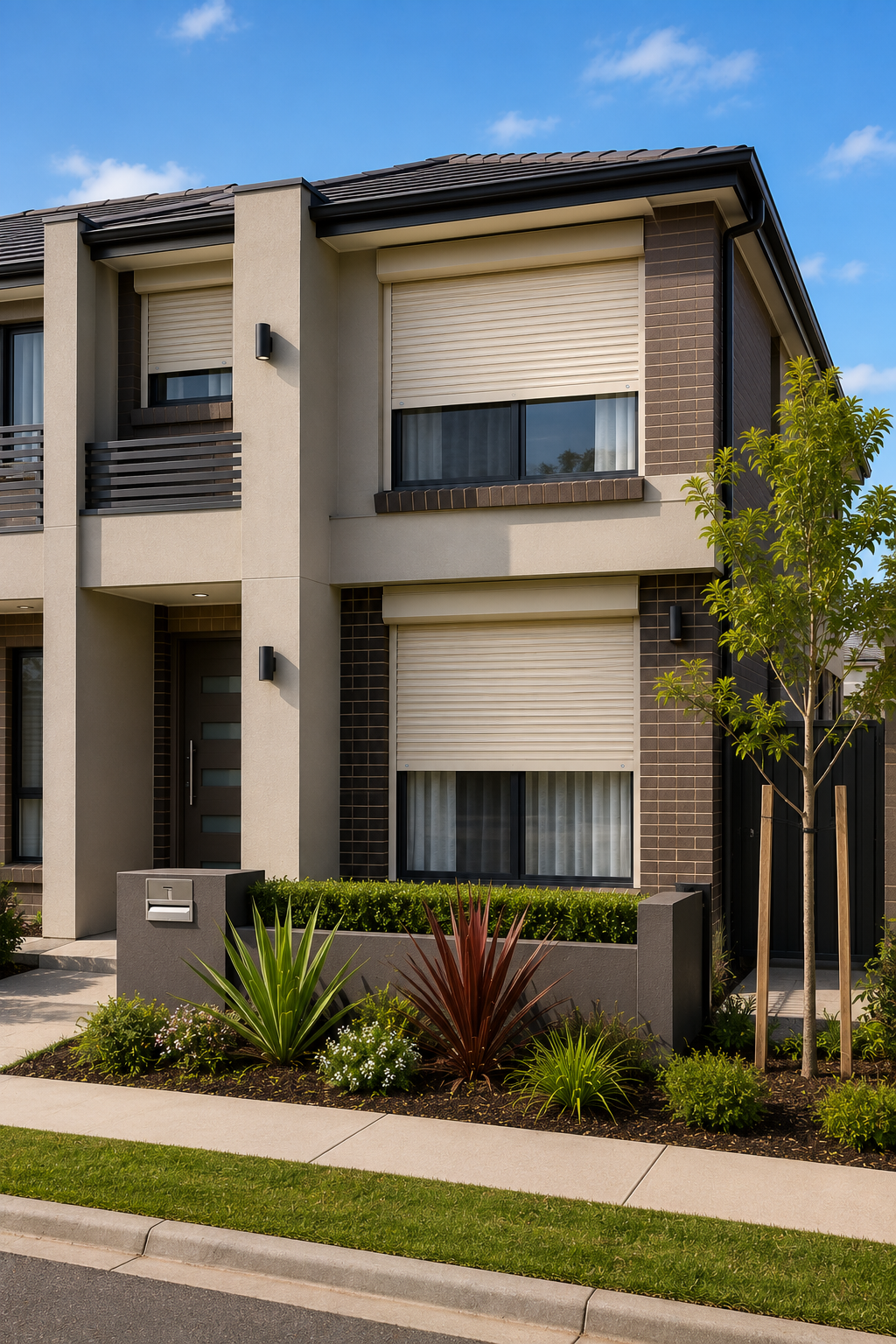 Perth residential home with roller shutters as part of broader security considerations.