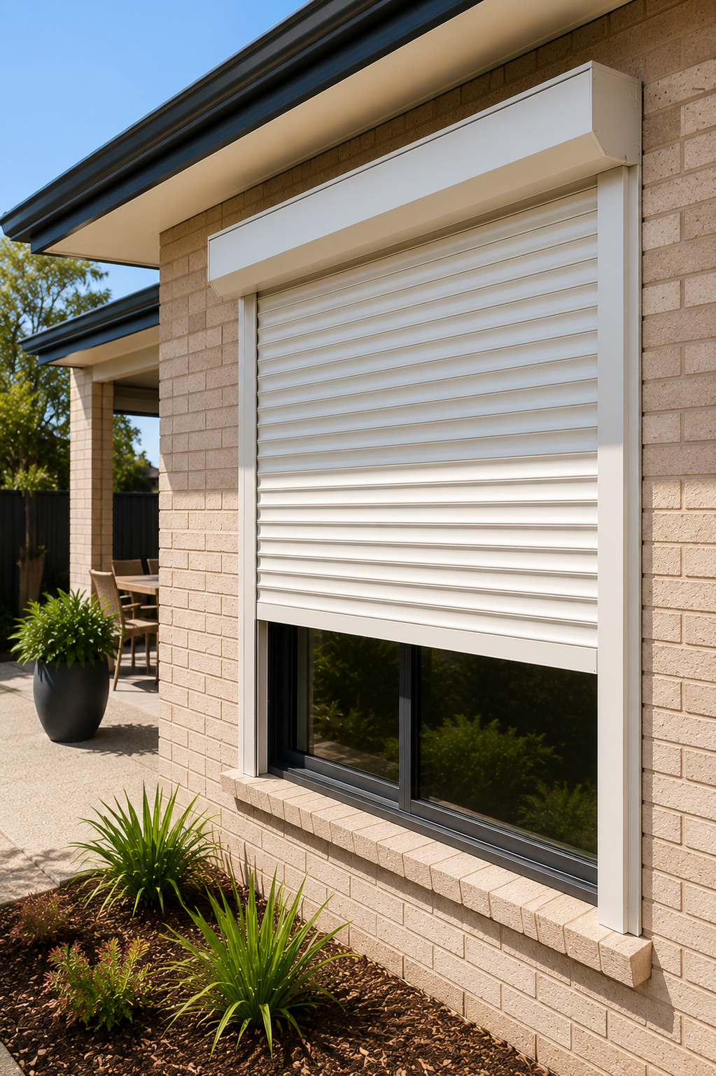 Clean roller shutter surface on a Perth home showing residential maintenance considerations.