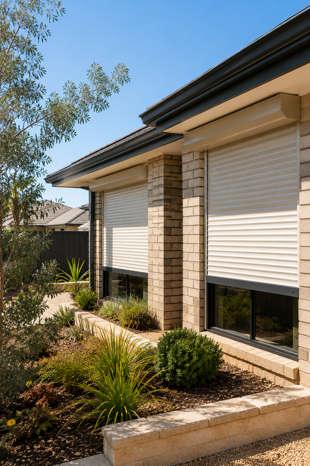 Perth residential home with roller shutters showing climate and environmental maintenance considerations.