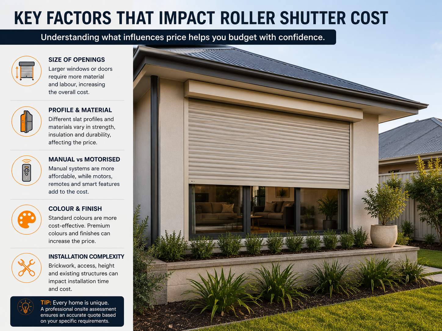 Professional measurement of a Perth home before roller shutter installation.
