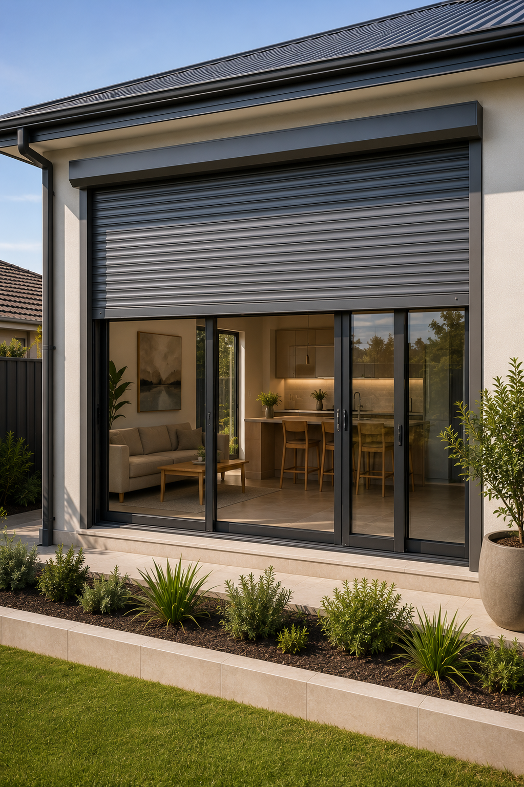 Large Perth alfresco area secured with a SupaSpan roller shutter.