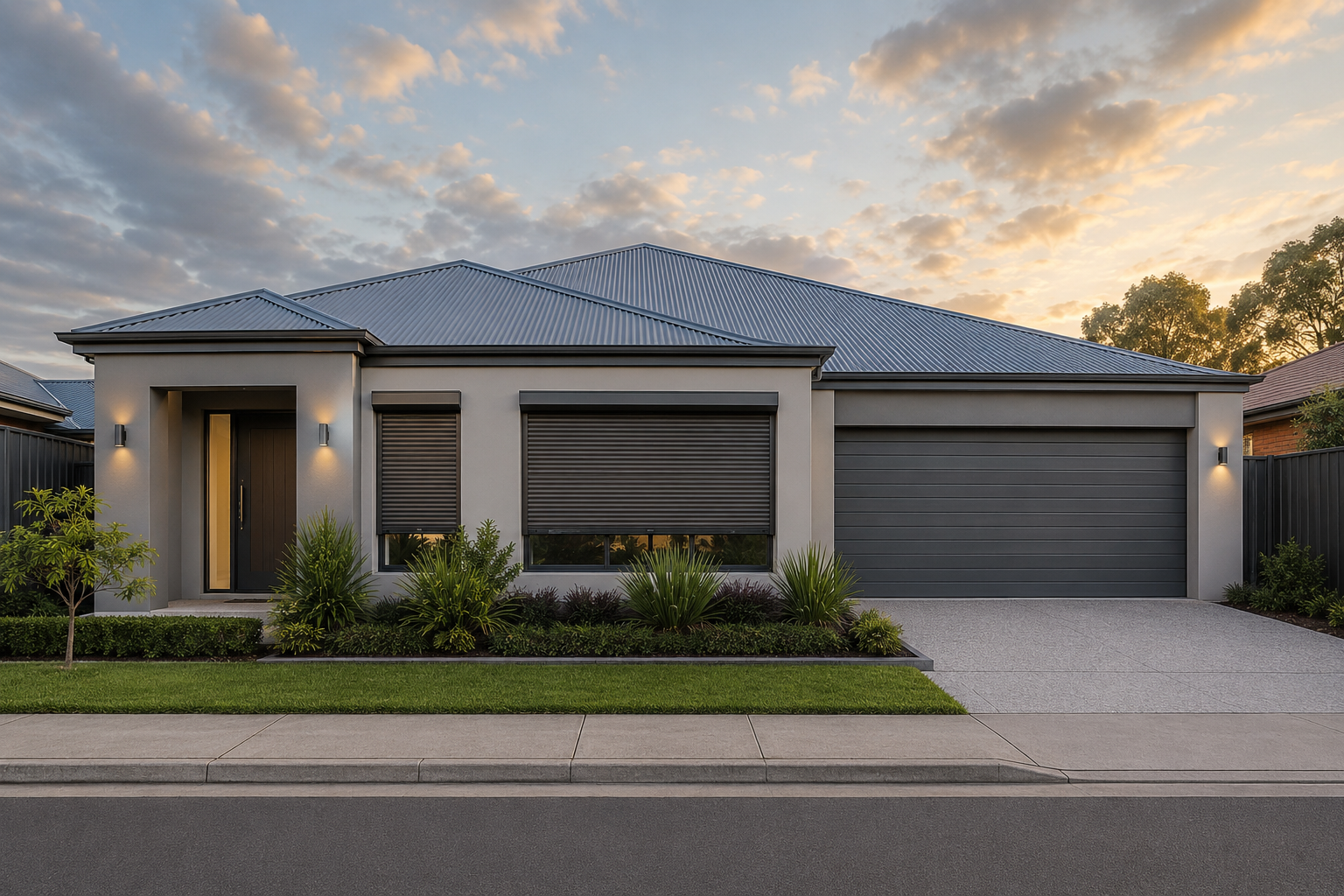 StormShield roller shutters installed on a contemporary Perth home.